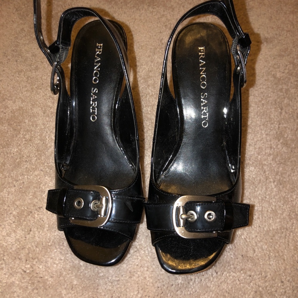 Franco Sarto buckle wedges